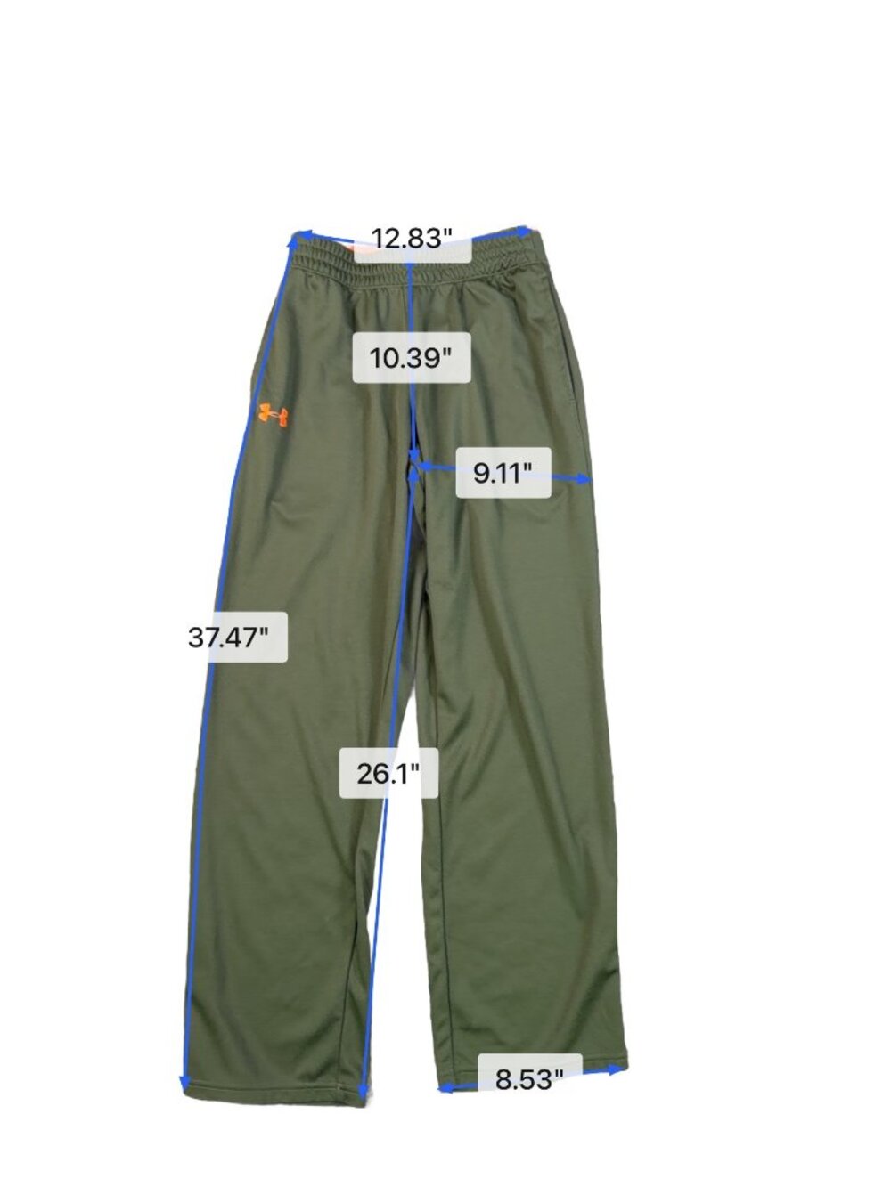 Under Armour Mens Green Polyester Athletic Pants Loose Fit Size M - Picture 6 of 6